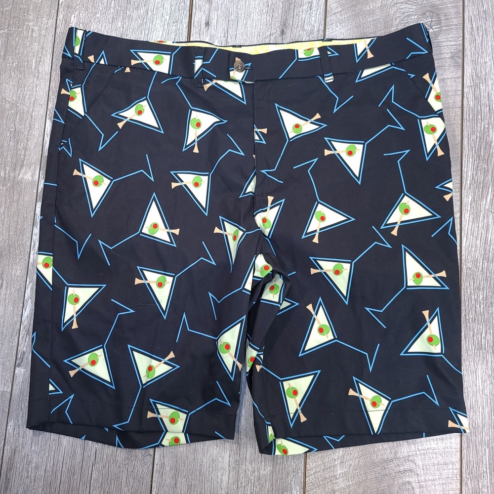Loudmouth Golf Short Mens 42 Martini Glass Performance Bermuda Stretch